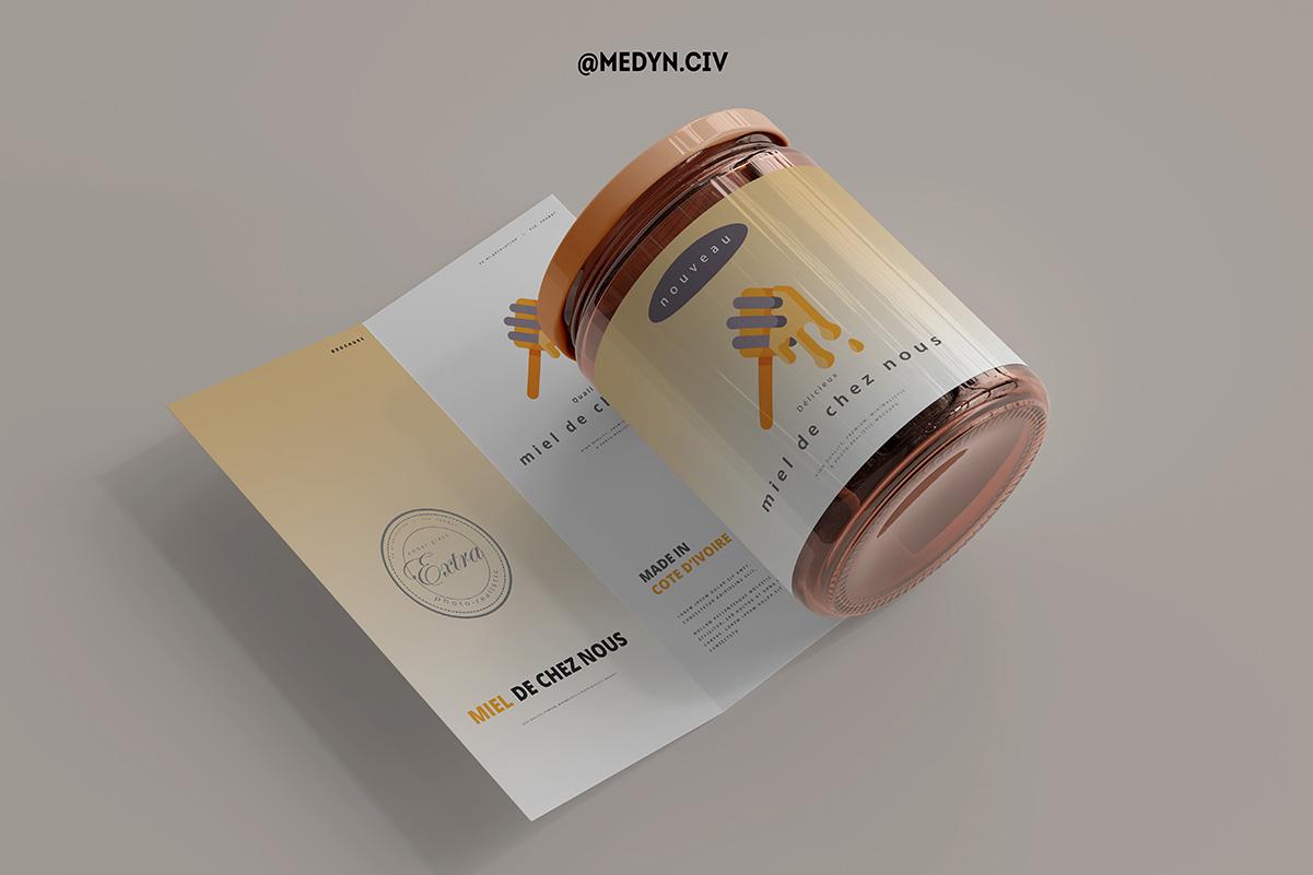 création packaging et etiquette de produit personnalisé — Miel de chez nous By MEDYN